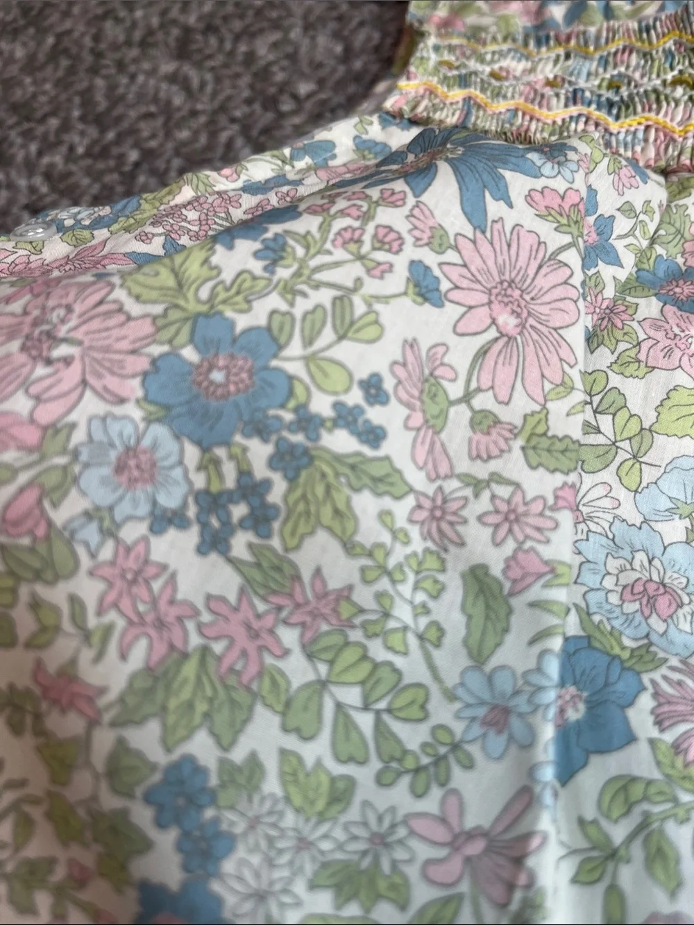 Bonpoint Liberty of London Pastel Floral Smocked Overalls - Pink & Blue NEW
